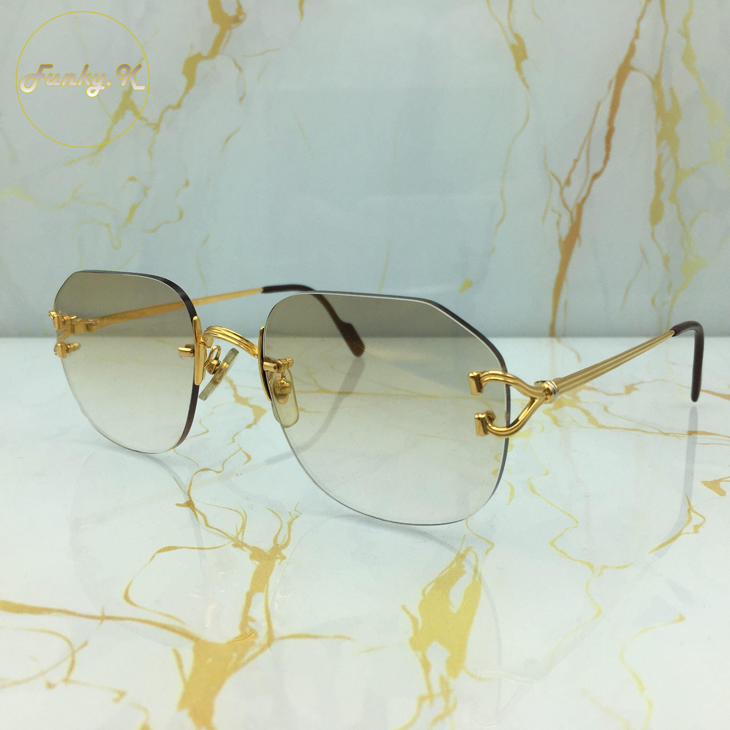 Cartier Rimless Collection Cartier Rimless Gold C Décor Godrons - Funkykhalou-shop.com Rare ...