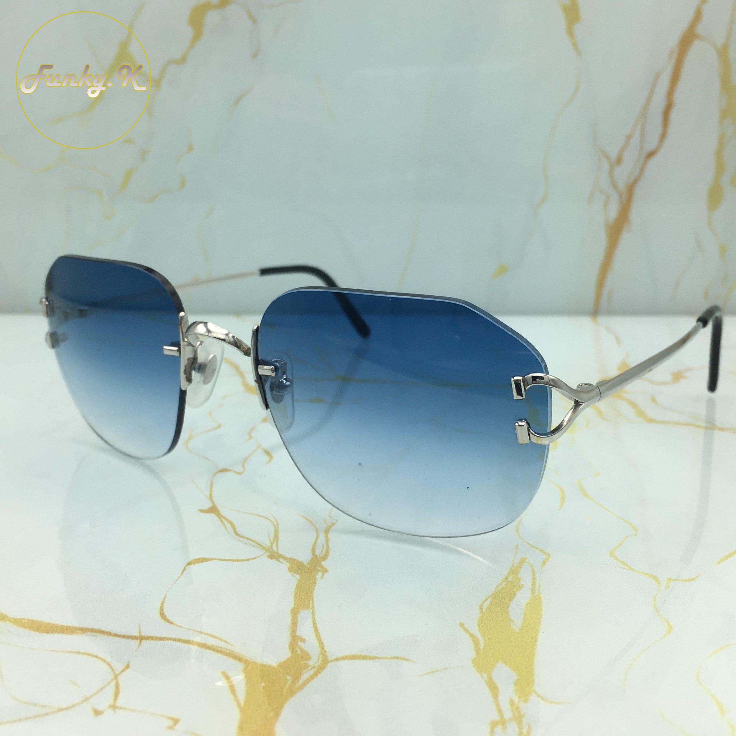 Cartier Rimless Collection Cartier Rimless Platinum C Décor - Funkykhalou-shop.com Rare Vintage ...