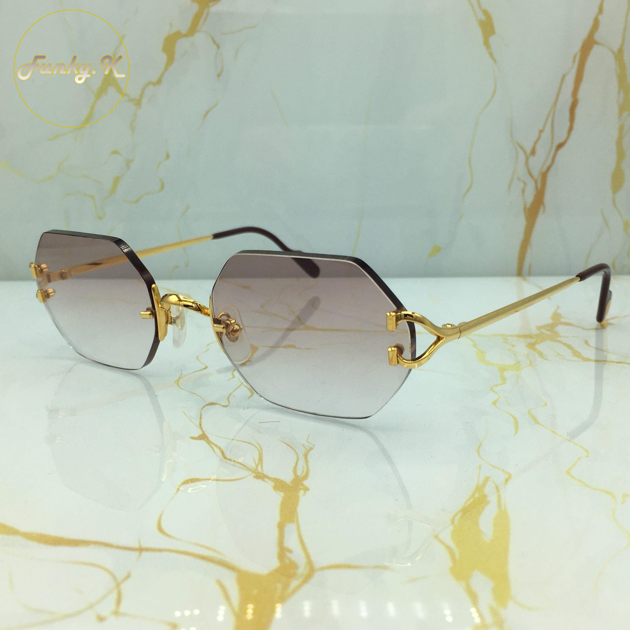 Cartier Rimless Collection Cartier Rimless Gold C Décor Octogonal - Funkykhalou-shop.com Rare ...